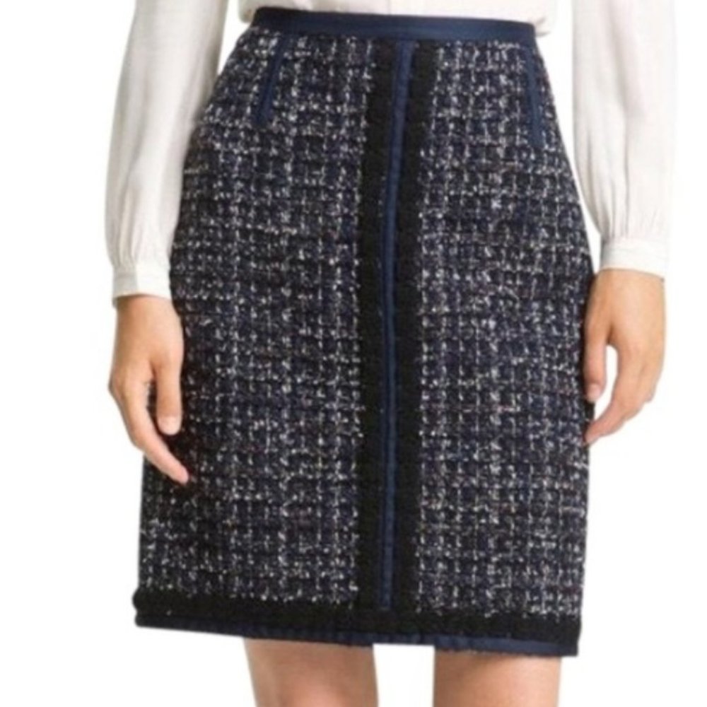Tory Burch Tweed Mini Skirt - Black and Blue
